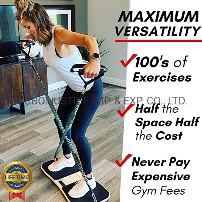 Portable Home Gym Workout Kit - Fitness Balance Board & Full Body Workout Resistance Band Set Strength Training Equipment - Compact Gym Equipment for Home Trave