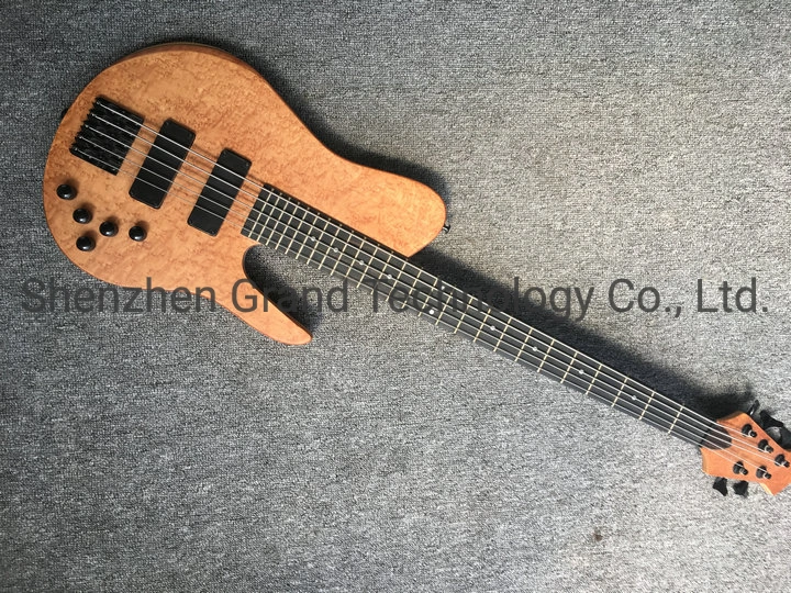 Custom 5 Strings Zebrawood Top Active Neck Through Electric Guitar Bass