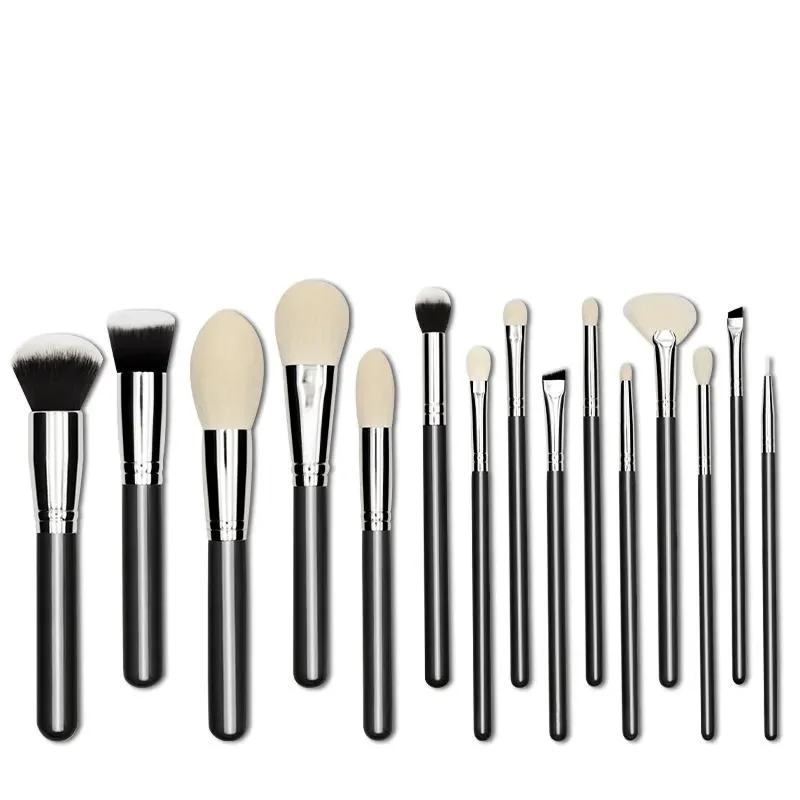 Yaeshii 15PCS Makeup Brushes Set Professional Premium Natural Hair Make up Brushes Kit Eye Makeup Brush Set Eyebrow