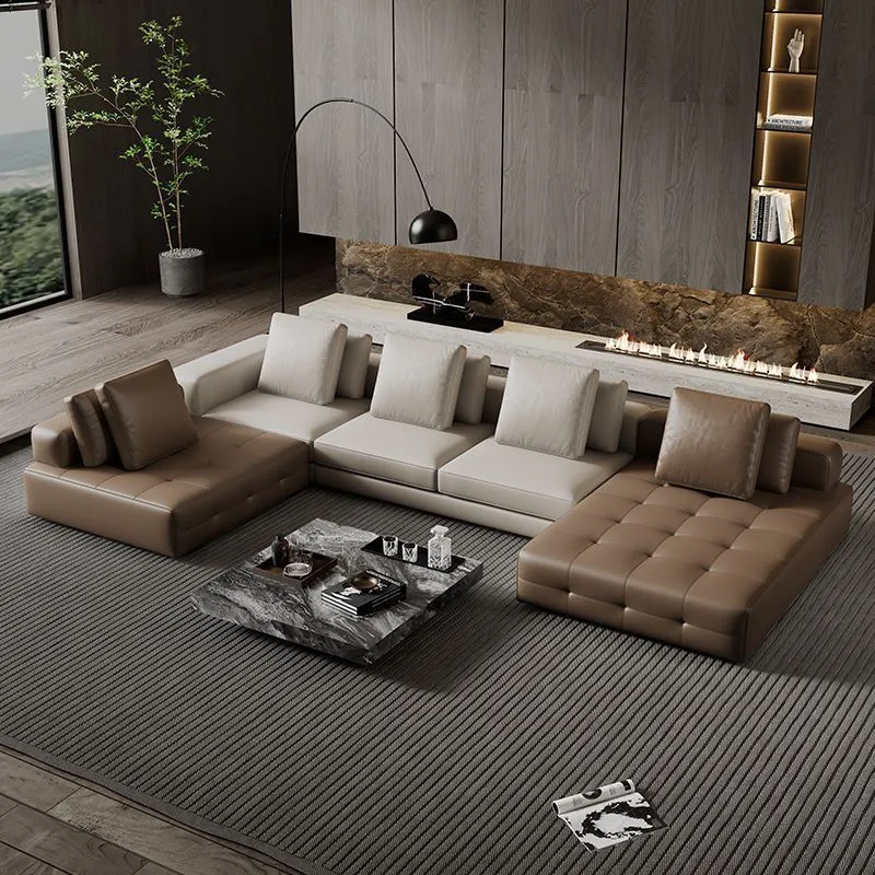 Modern Home Hotel Furniture Fabric Sectional Couch Luxury 7 Seats L Shaped Corner Living Room Sofa Set