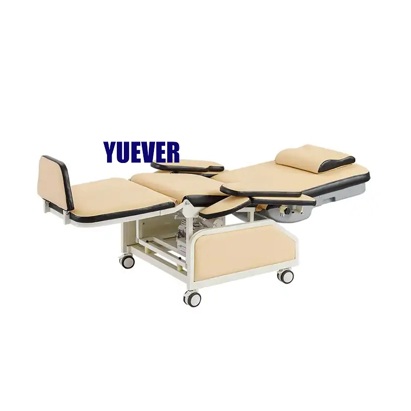 Yuever Medical Stainless Steel Folding Electric Reclining Blood Donor Arm Collection Dialysis Chair