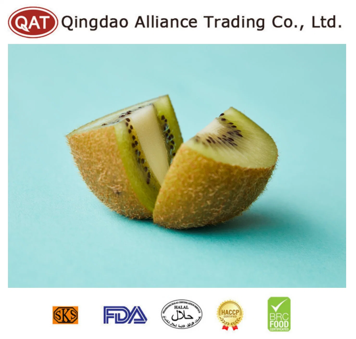 A granel IQF Frutas de calidad superior congelado Kiwi Slice con línea Precio al por mayor