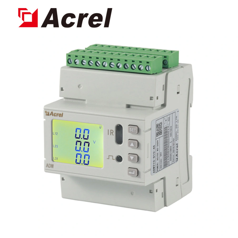 Acrel Adw210-S10-1s Trifásico Modular Multi Loop Iot Medidor de Potencia Medidor de energía para el sistema de vigilancia de la electricidad Sub-Metering