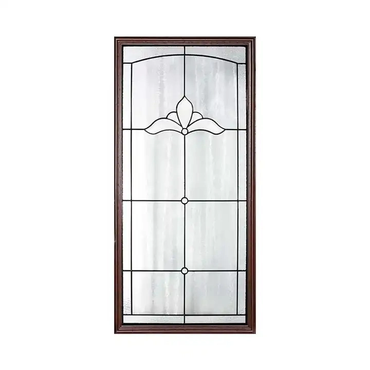 Gardens Wood Door Flower Pattern Frosted Building Art Decorative Glass