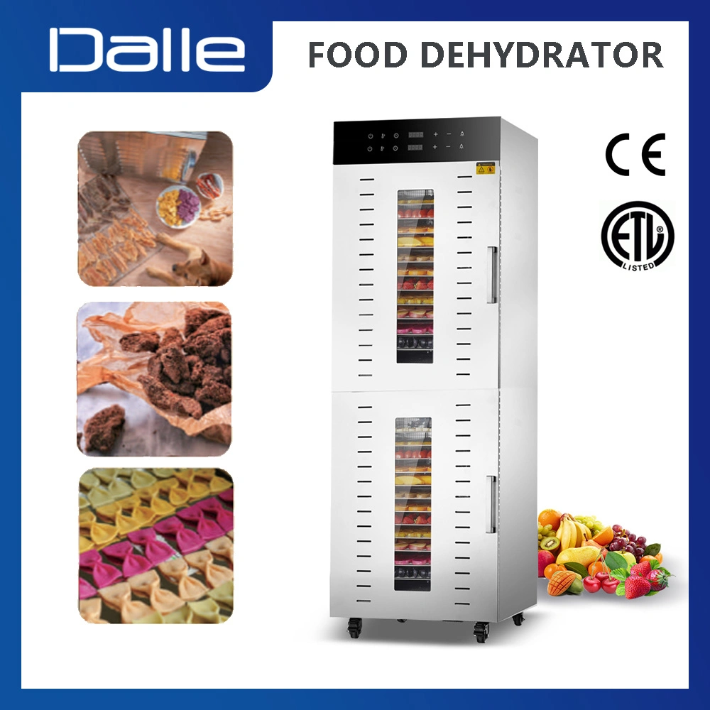 Popular Wholesale 2 Cabinets 32 Trays Commercial Food Fruits Vegetables Dehydrator Air Dryer Machine Fruit Drying Oven Dewatering Machine equipment