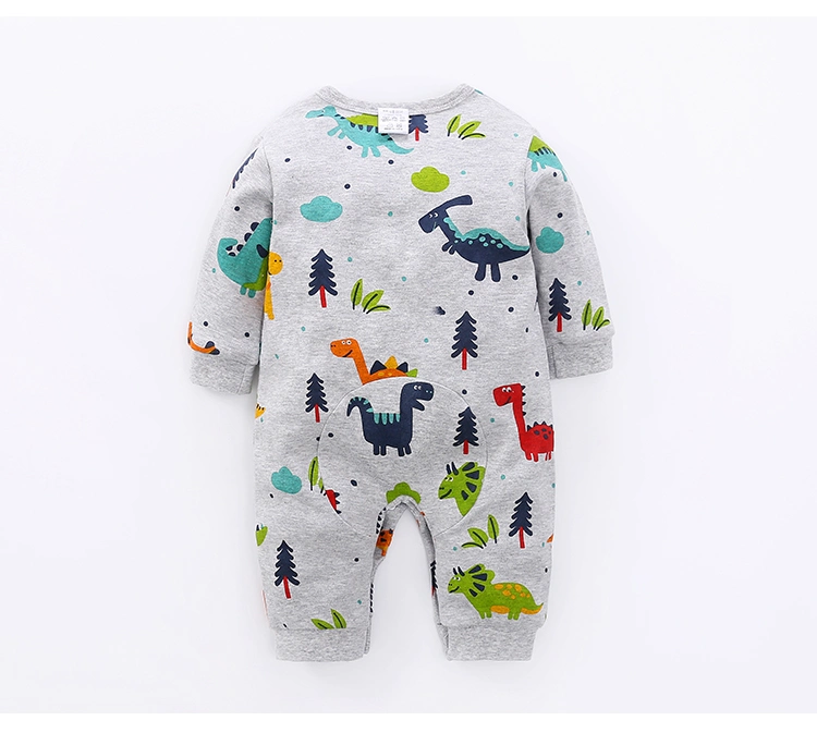 Newborn Clothing Baby Boy Girl Rompers Cartoon Dinosaur Print 100% Cotton Long Sleeve Infant Pajamas