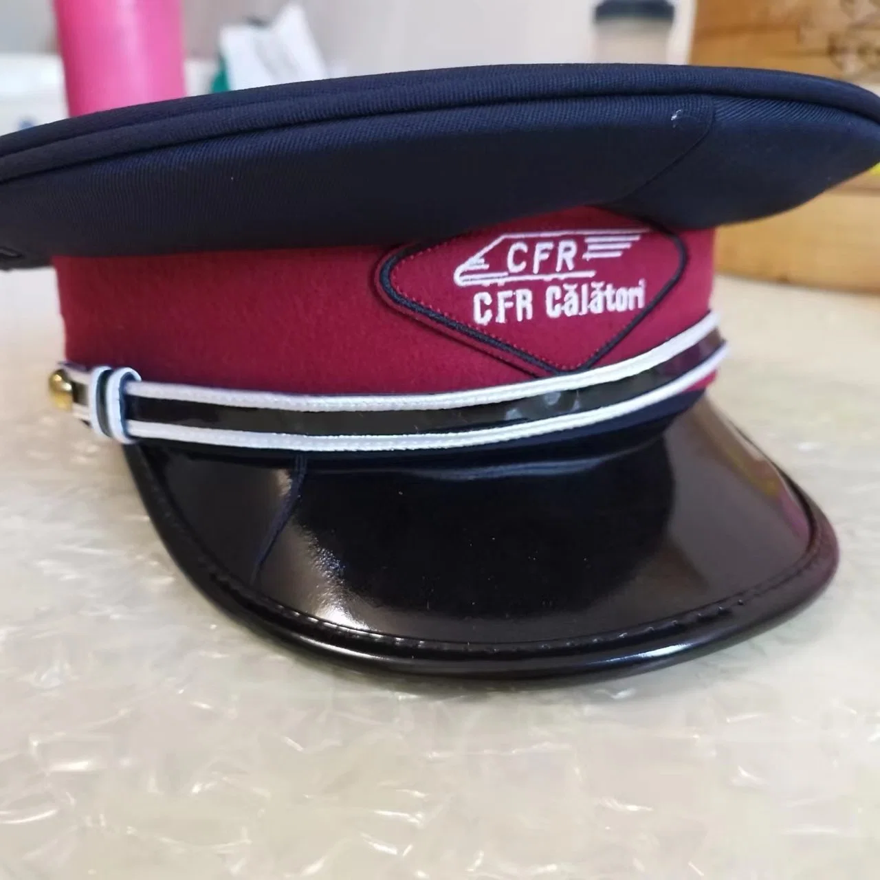 Boné personalizado com venda a quente lã e polícia de poliéster Cap. Oficial