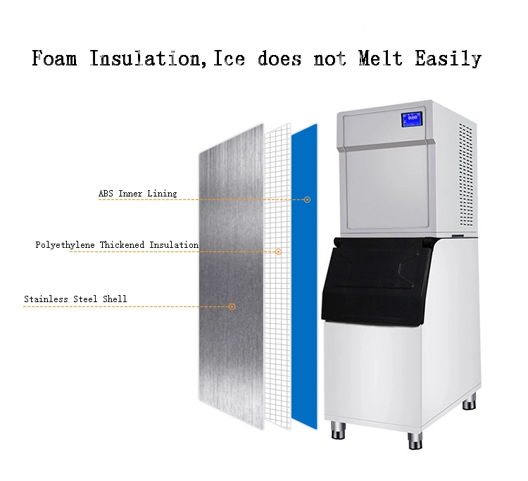 Flocon de neige commerciale de la machine à glace 200-1000kg de fruits de mer de glace de boulettes de supermarché Hotpot sur le marché des aliments frais spéciaux de fabrication