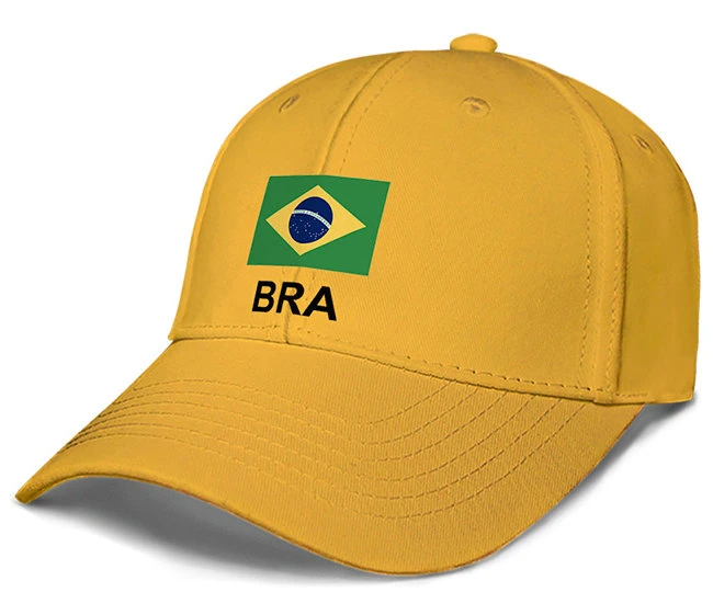 6 Panel Hat 3D Embroidery Sports Baseball Cap Brazil Cap