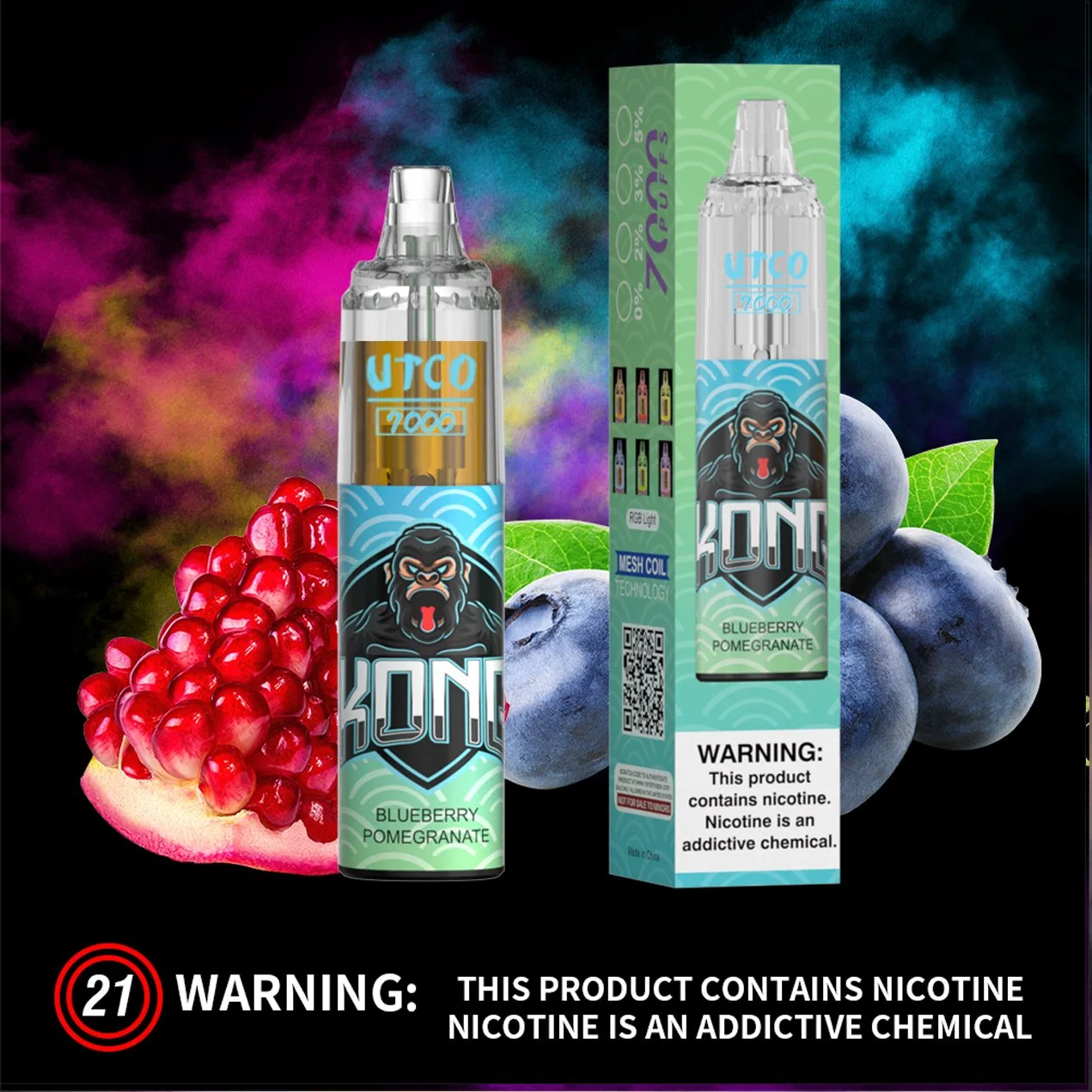 Shenzhen E Cigarette Price Premium Vapes Fruity Flavors Utco Tornado Vaporizer 7000 Puffs Vape Pen Wholesale/Supplier Crystal Bar Disposable/Chargeable Vape