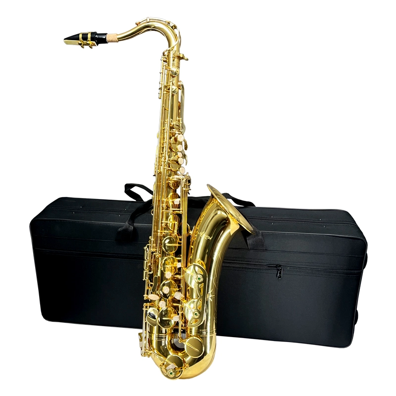 Aierai Factory Whoiesale Price Yellow Brass Bb Keys Tenor Saxophone with Case