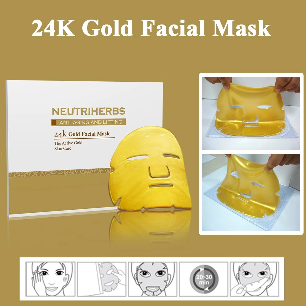 Corée la beauté de l'entretien Anti vieillissement facial 24K Masque en or