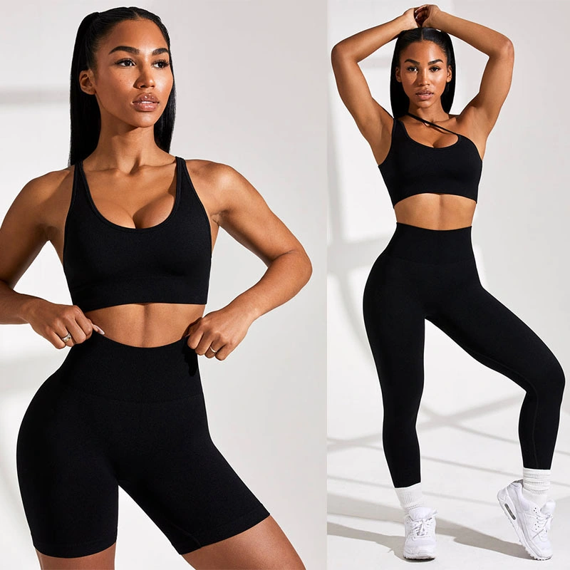 Neue Nahtlose Leggings Mit Angeschlanzter Schulter Und Stützender Passform Leggings Mit U-Ausschnitt Sport Gym Tragen Yoga Tragen Bh