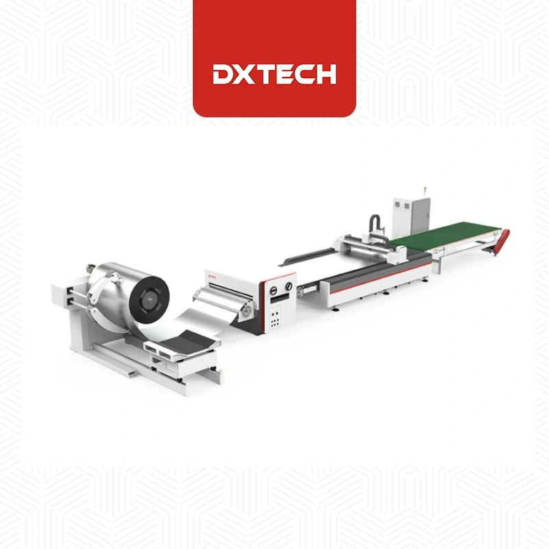 Fácil de manejar bobina automático CNC Máquina de corte láser de fibra de acero al carbono de acero inoxidable de metal con el precio de la nivelación y Decoiling