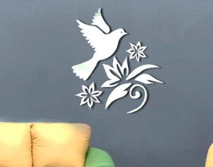 3D'OISEAUX de la promotion de la conception Home Decor Stickers muraux en acrylique