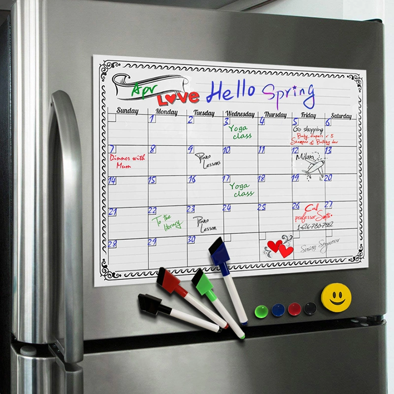 Custom Amazon Memo Note Pad White Board Magnetic Message Board Fridge Magnetic Whiteboard Weekly Planner Dry Erase Writing Board with Pen Marker