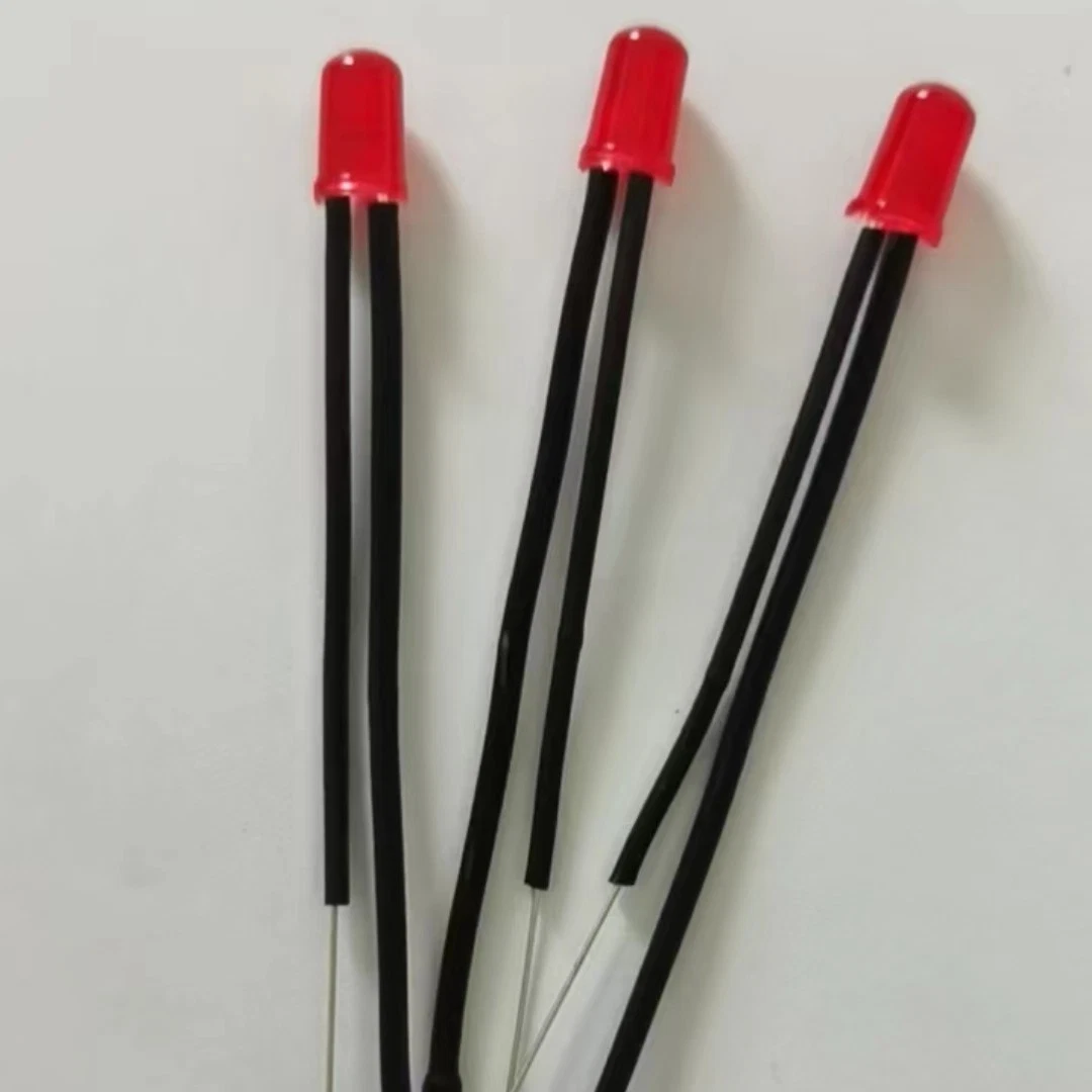 LED F3 Red Colour Butt Welded Resistor Add Black Tube