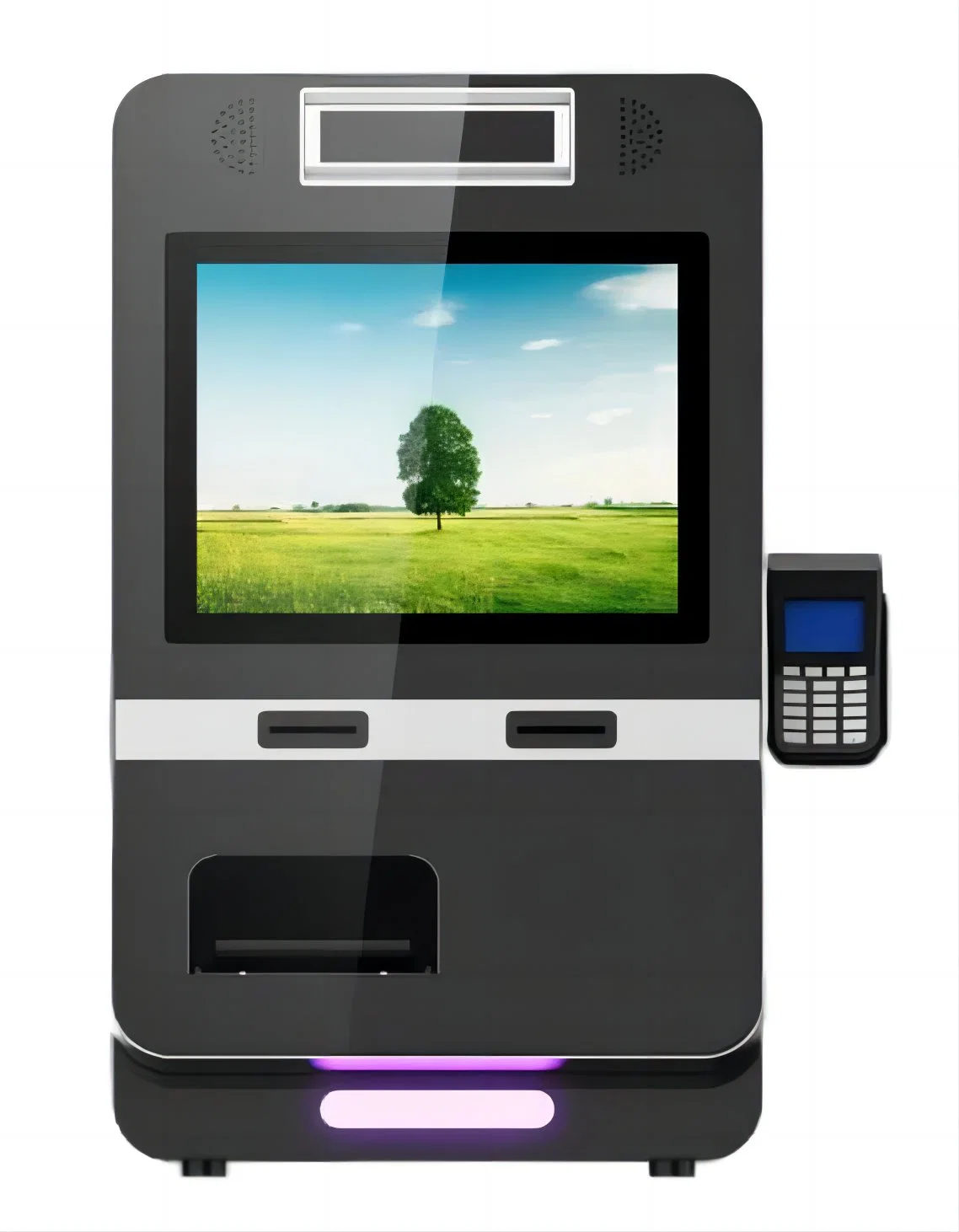 Desktop Capacitive Touch Screen Kiosk Card Reader Scanner POS Machine Ticket Printer in China
