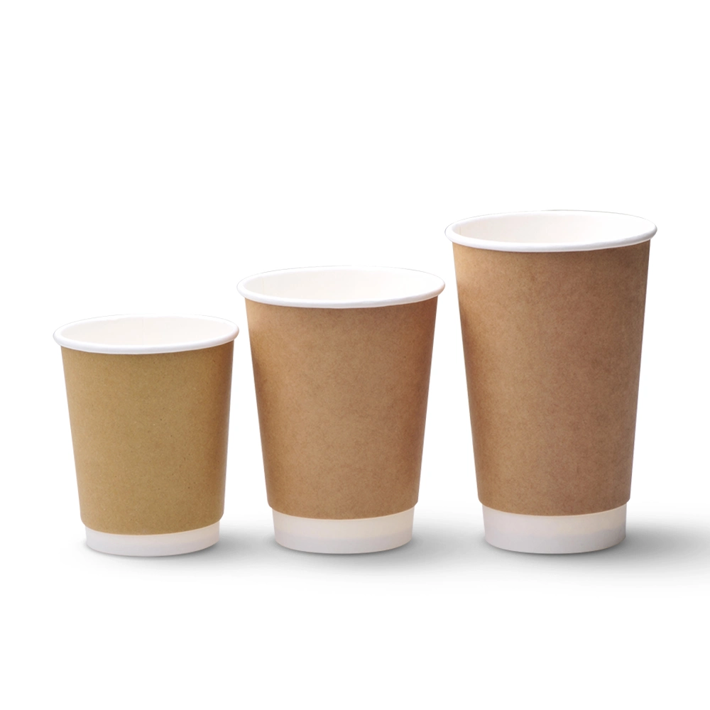 Take Away Disposable Biodegradable Paper Coffee Mugs with Cup Lids for Hot Drinking