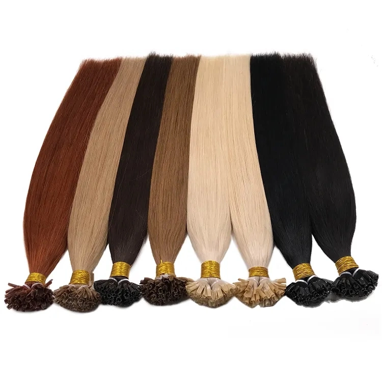 100% Remy Human Keratin Straight Human Hair Extensions Raw U Pointe