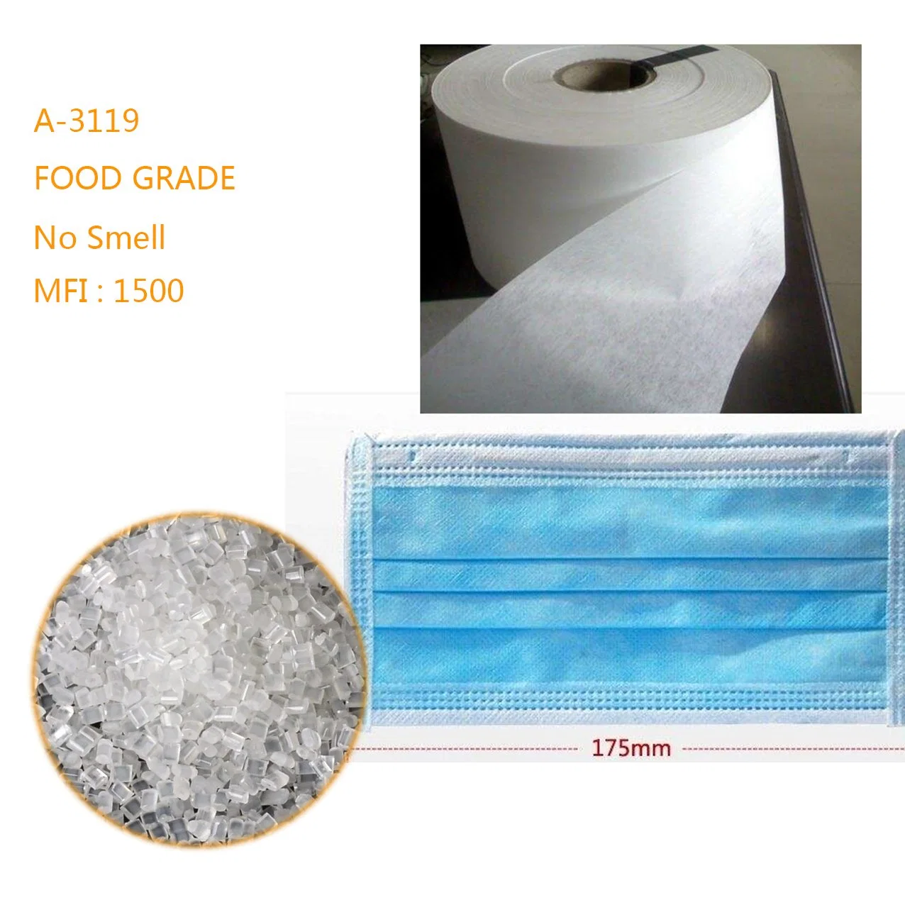 2021 Top Sale Manufacture PP Mfi 1500 Fabric Materials Bfe99 Meltblown PP Materials