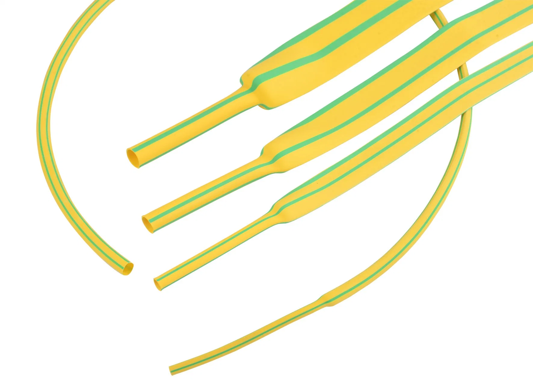 2: 1 Green Yellow Stripped Color Heat Shrinkable Tubing