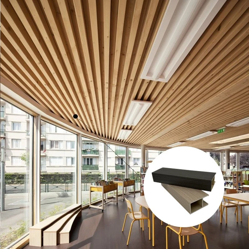 Ceiling Interior Ceiling Tiles Board WPC Sheets Plastic Covering PVC Wood Grain Ceiling