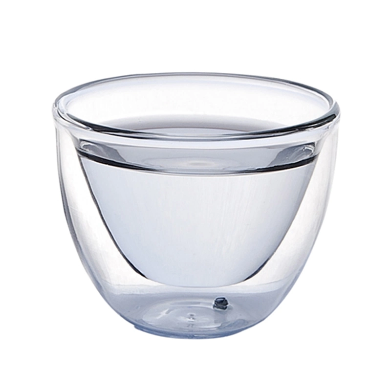 Neue Produktideen 2023 Großhandel 50ml Mini Glas Cup Double Wandglas Kungfu Tee Kaffee Tasse Tägliche Trinkwaren Wasser Tee Milchschaufset