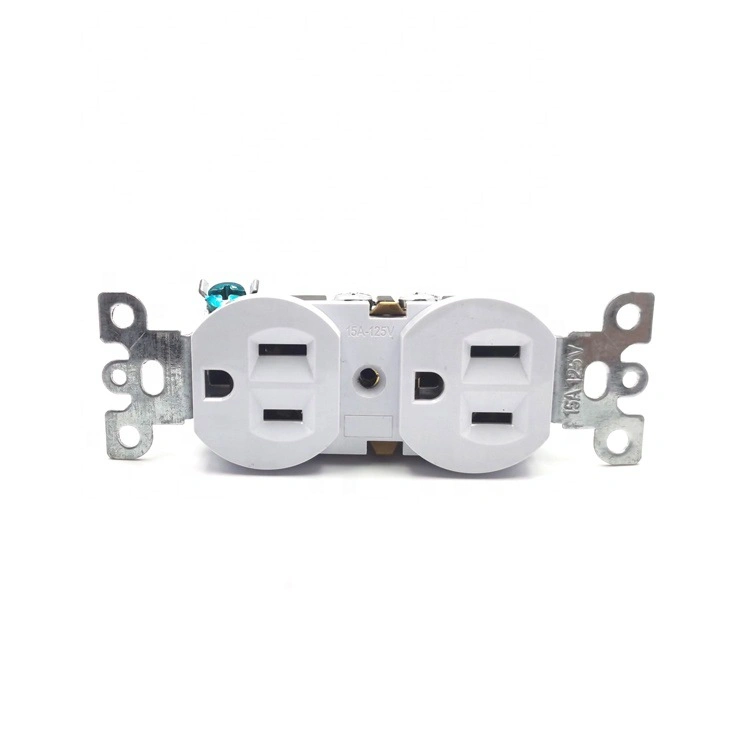 American AC Power Electric 6 Pin Double Duplex Receptacle Outlet Wall Socket