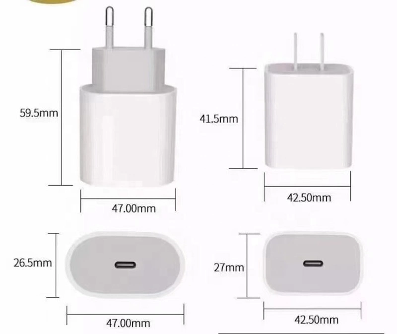 Us/ EU Plug Pd 20W Fast Charging Power Wall Charger USB C 20W Power Adapter for Apple I14 13 12 with Retail Packaging