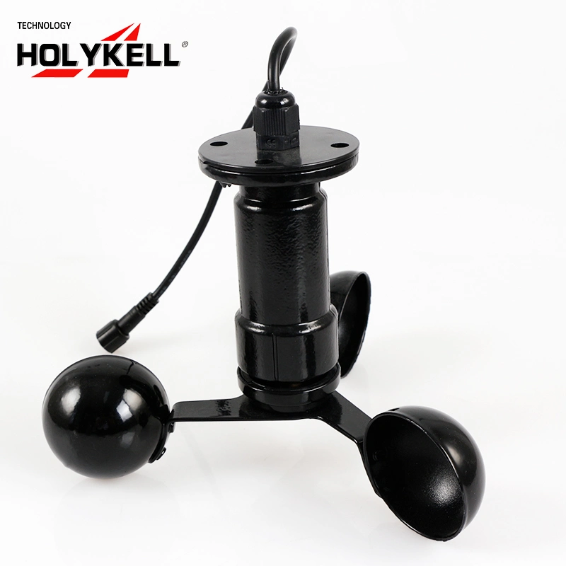 Holykell RS485 Pulse Output 4-20mA safety Monitoring Wireless Anemometer Triple Cup Wind Speed Sensor