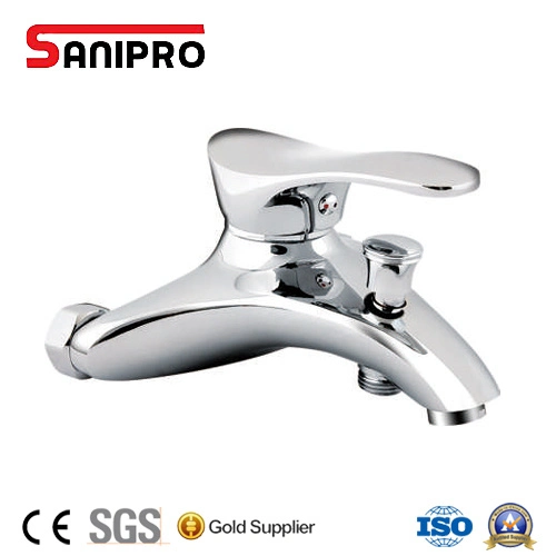 Sanipro Manufacturer Wholesale/Supplier Wall Mounted Full Copper Shower Bath Faucet Bathroom Tub Water Taps