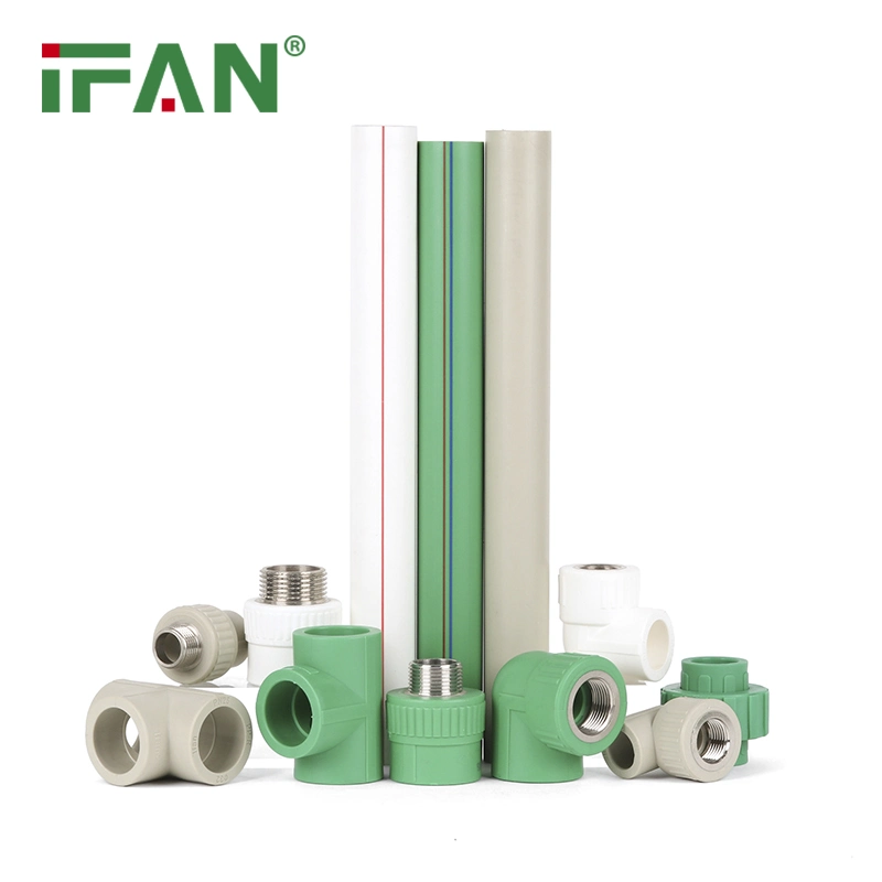 Ifan PPR Pex CPVC UPVC PP Pph Conector Soquete de acoplamento Cotovelo Tee Mamilo Redutor igual Prensa de compressão Rosca Tubo de encanamento de plástico Acess