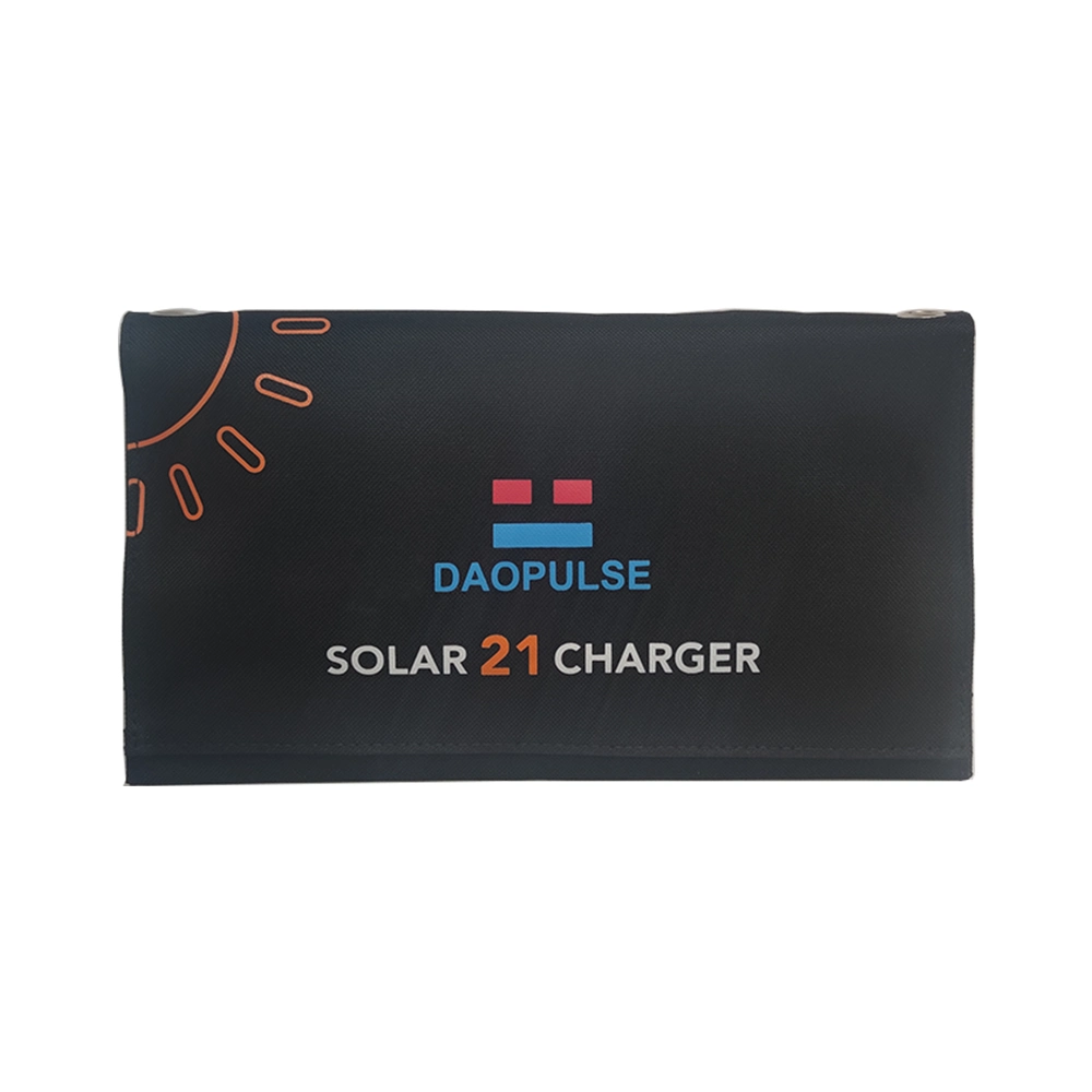 Solar Charger Dual USB Dolar Power Bank with LED Light for Outdoor Charging