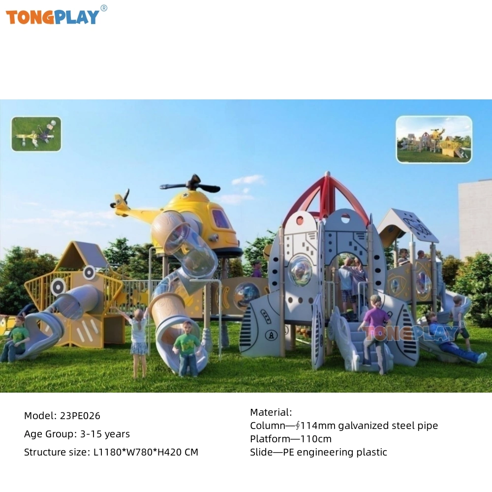 Big Tree House Commercial Customized Park Kids Stainless Steel Slide Garden Kids Plastic Slide Outdoor Playground