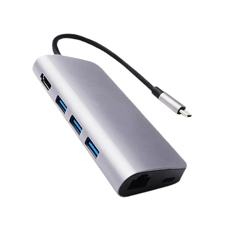 8-in-1 LAN Port Pd Hub HDMI Multi-Port Adapter to USB Converter Hub