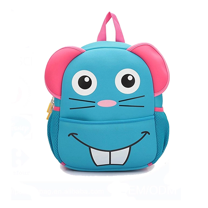 Kids Zoo Animal Neoprene Child Cute Kindergarten Travel Backpack Lunch Picnic School Bag