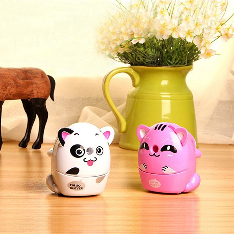 Primary School Students Cute Cat-Shaped Children&prime; S Pencil Sharpener