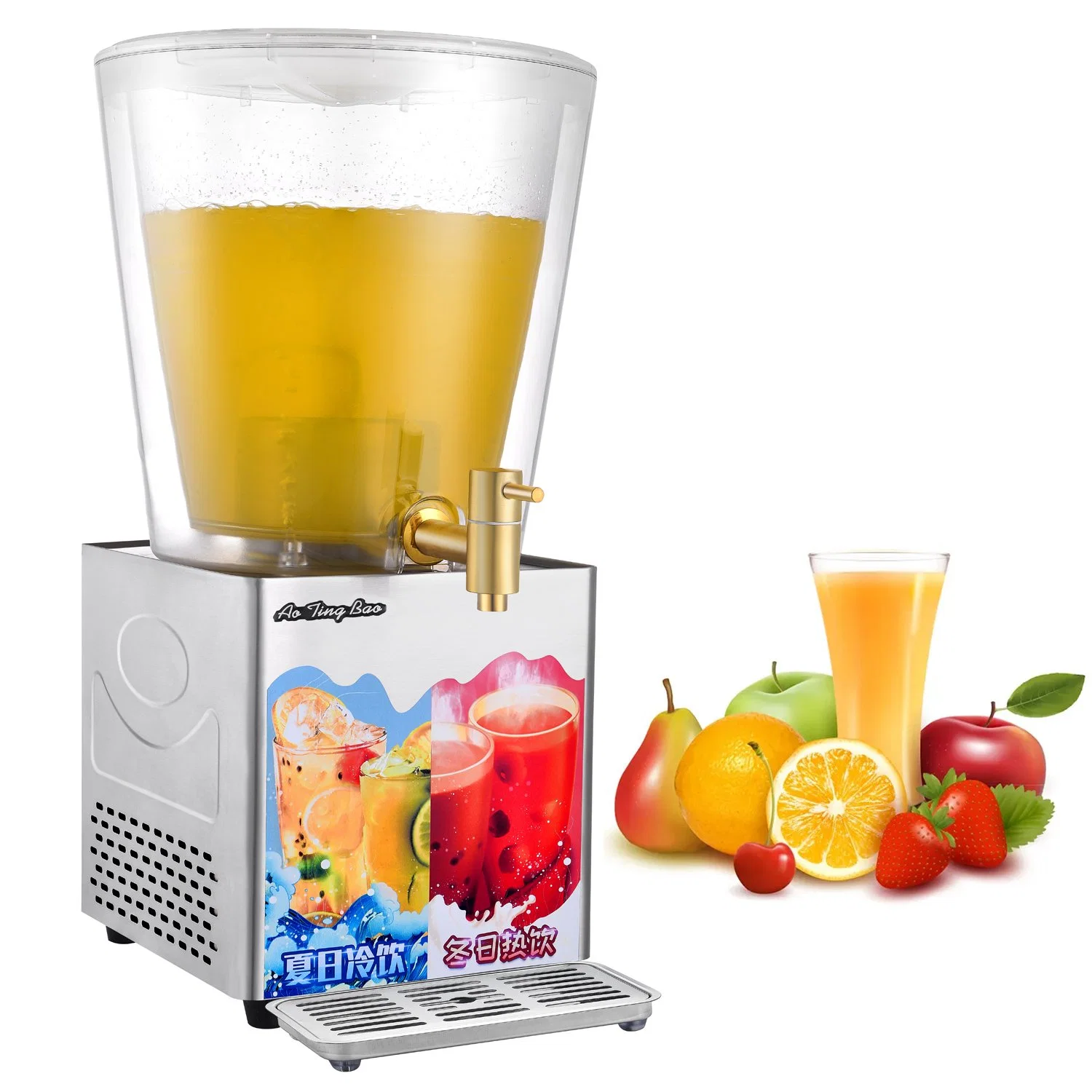 Commercial 10L Cold Refrigeration Fruit Juice Beer Milk Juicer Dispenser Beverage