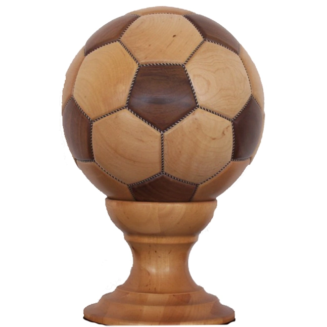 Wooden Football Gift Made by Walnut and Maple