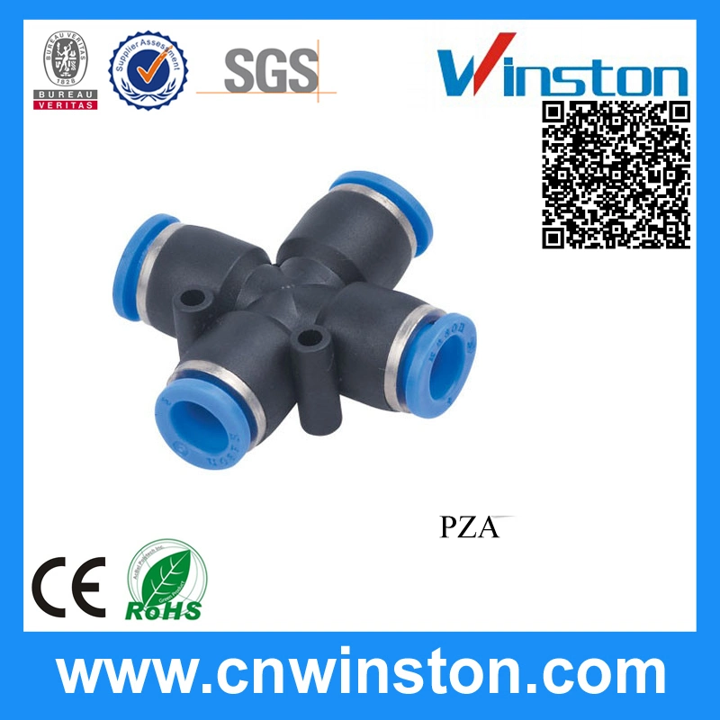 One Touch Cross Plastic Pneumatic Tube Fittings with CE