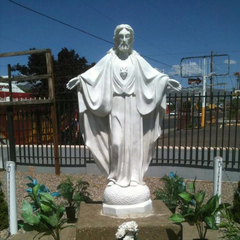 El tamaño de la vida de Jesús estatua de mármol blanco de católica de Cristo Jesús y de la Virgen Madre María estatua de Mármol para la venta