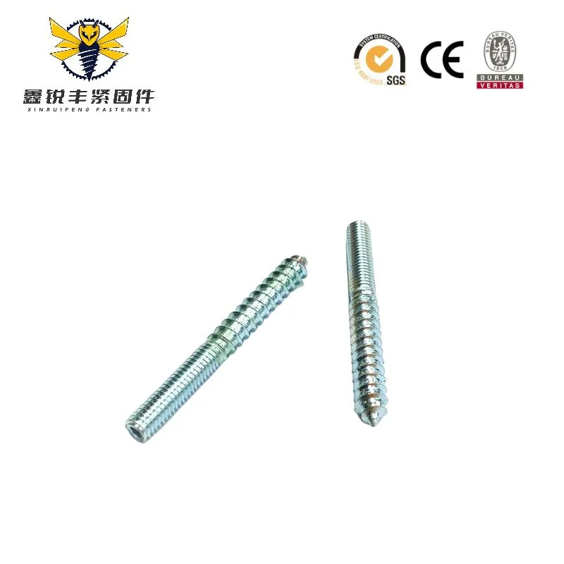 Carbon Steel Thread Double Head Hanger Bolt Dowel Screw Double Sided Screw Double Ended Stud for Wood