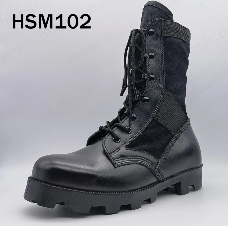 ZH, Wholesale/Supplier Precio barato Real Leather Altama Desert Botas duradero caucho suela exterior Arena/Negro Botas tácticas Hsm023