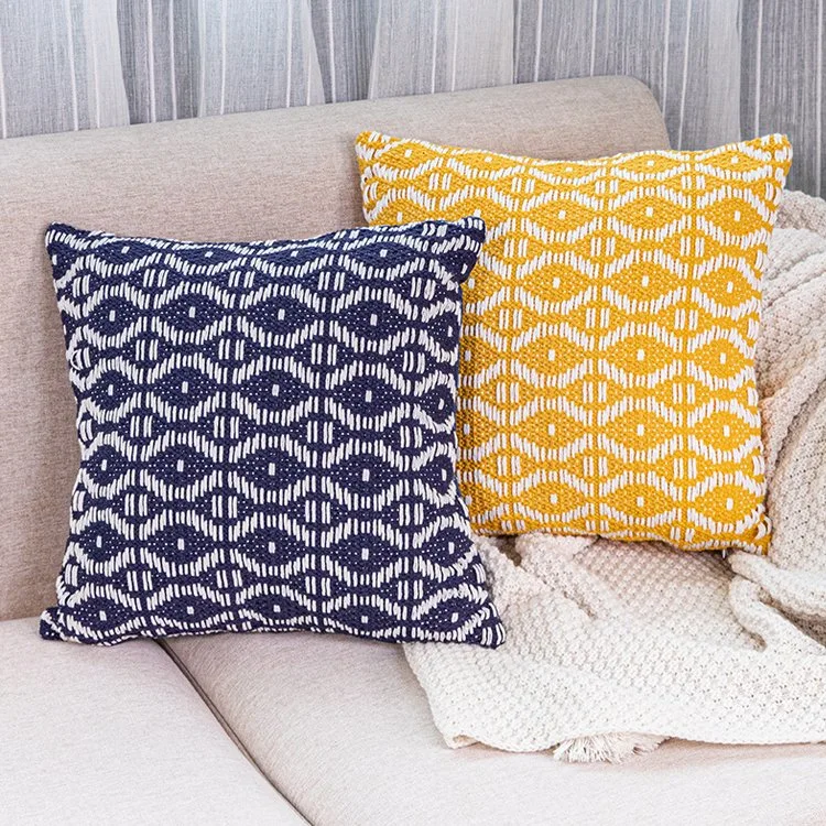 Simple Household Cotton Thread Woven Tufts Geometric Tassel Sofa Pillow Cushion Pillowcase