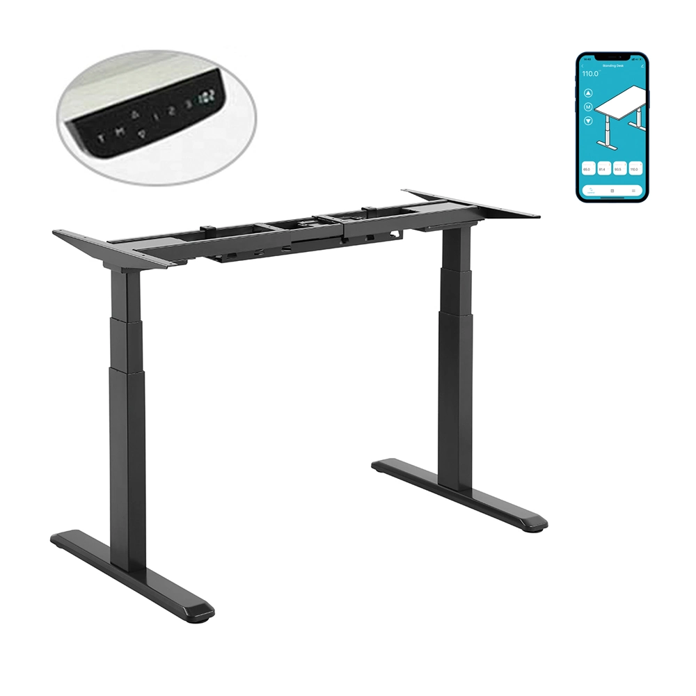 LUMI Manufacture Customized Melamine APP Control Standing Height Adjusted Computer Desk for Home Office