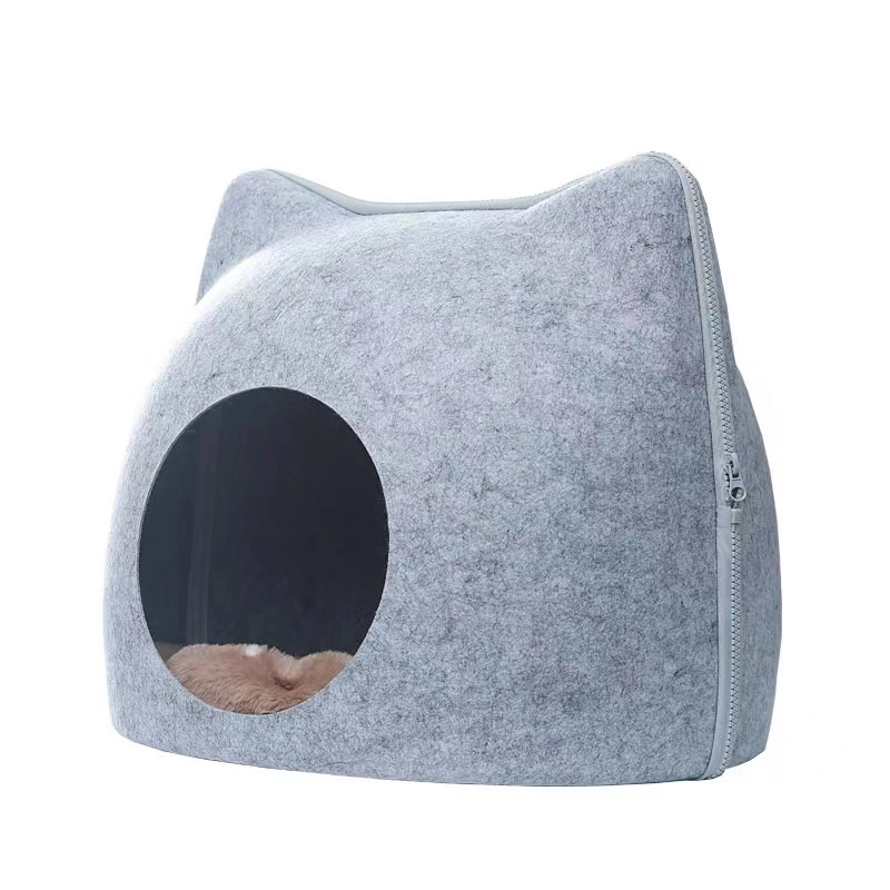 Cozy House Indoor Bed Pet Felt Cat Cave, Cushion, Cove, Nest, Hideout for Cats & Kittens