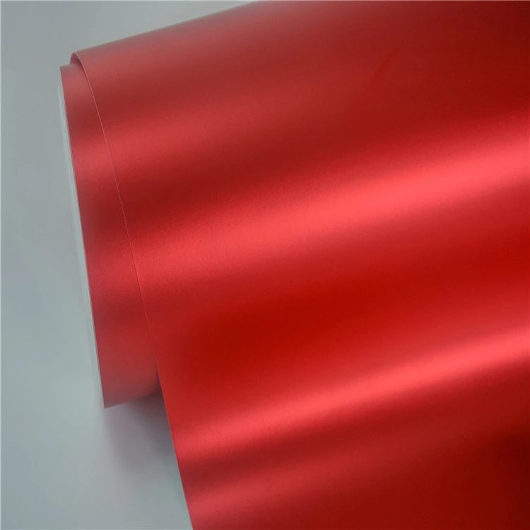 Satin Matte Red Car Wrap Vinyl Film Air Release Adhesive