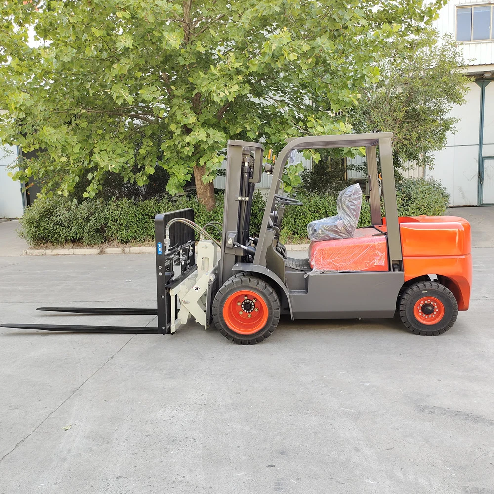 Dual Front Wheels 4t Diesel Forklift with 2m Long Forks