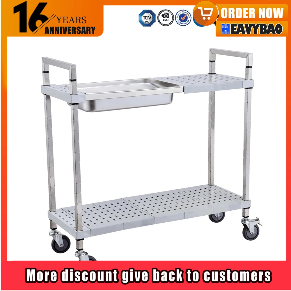 Heavybao Commercial Equipment New Design Square Tube Serving Removable Trolley